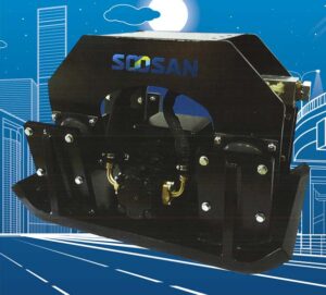 Soosan compactor working in the field